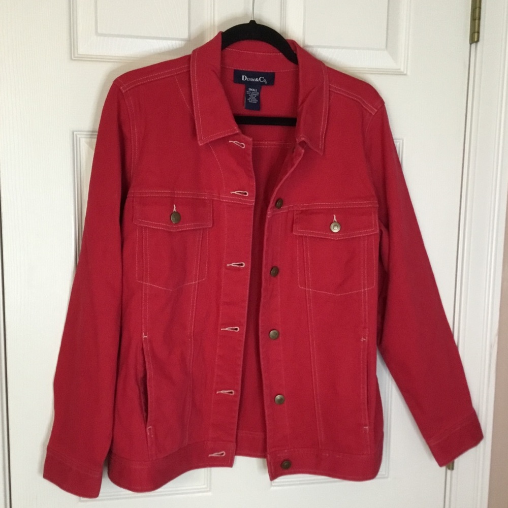 Denim&Co Red Jean Jacket